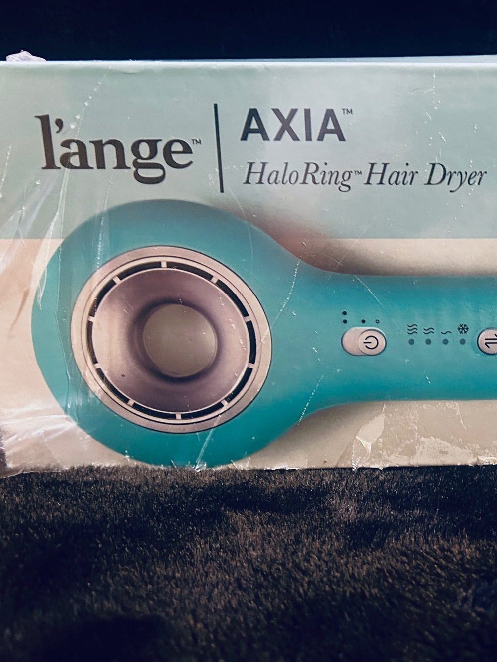 L'ange Axia HaloRing Hair Dryer in Teal and Silver